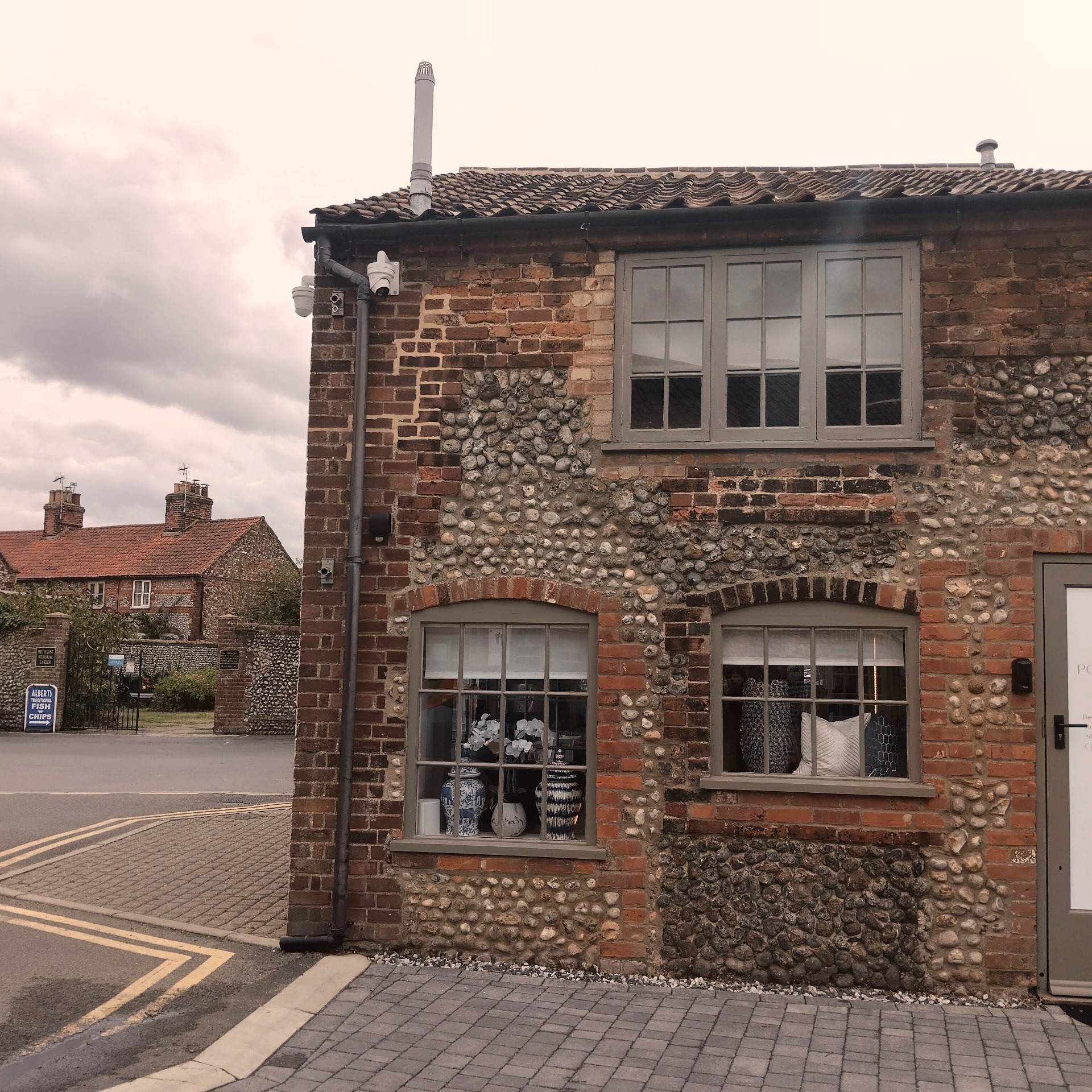 The flint and brick building in Holt, North Norfolk, where Catherine's therapy room is based